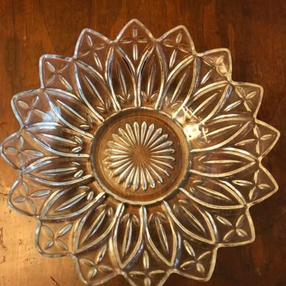 glass fruit bowl and matching plate - Picture 1 of 5